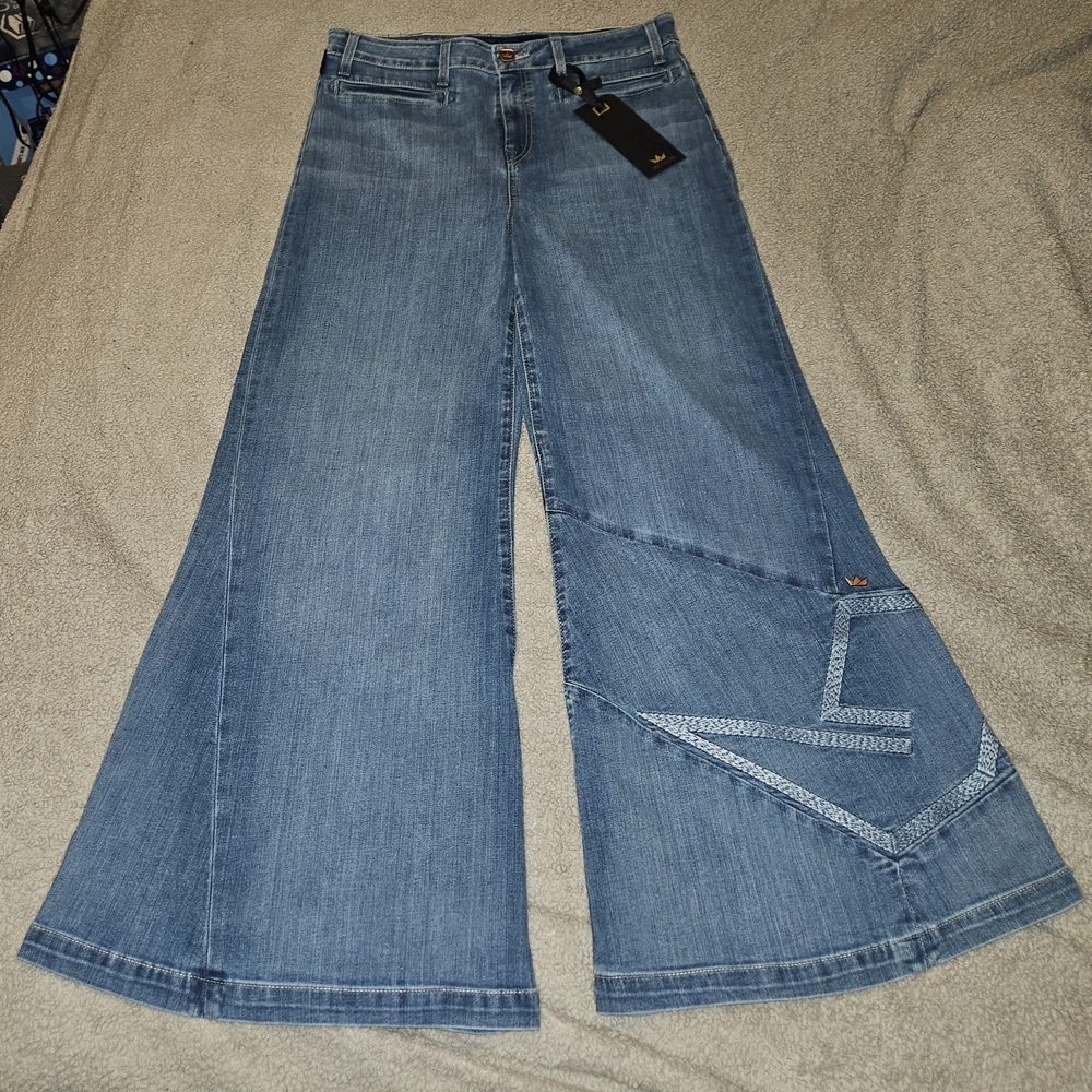 JNCO "Kyanite" Antique Wash Blue Wide Leg Jeans